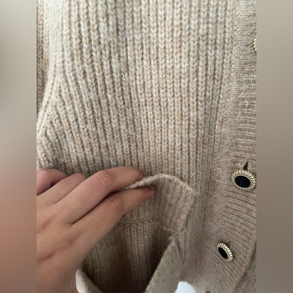 Christian Lacroix Beige wool blend Ribbed Cardigan - Picture 6 of 8